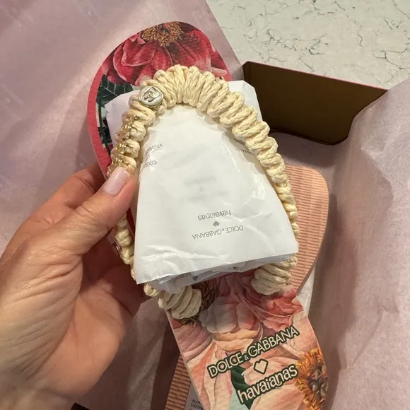 New Dolce &amp; Gabbana Havaianas Ballet Rose Sandals, Size 7 W, 6 M