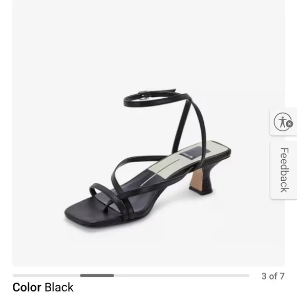 NEW Dolce Vita Black Leather Zamal Sandals