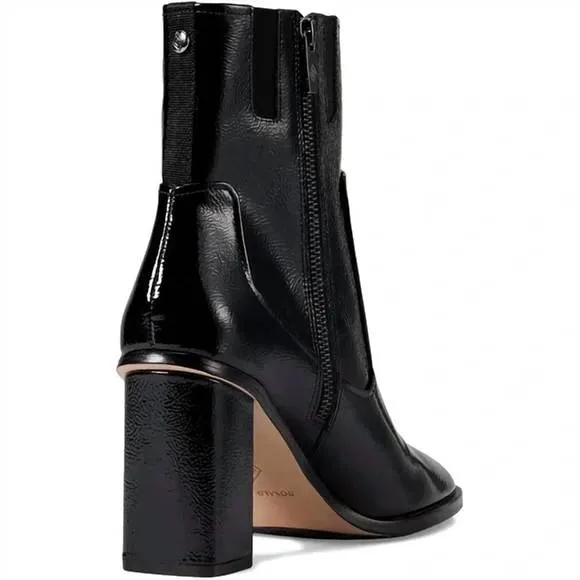 NEW DONALD PLINER women's maymici heeled bootie in black patent