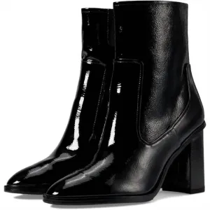 NEW DONALD PLINER women's maymici heeled bootie in black patent