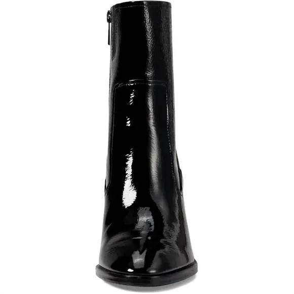 NEW DONALD PLINER women's maymici heeled bootie in black patent