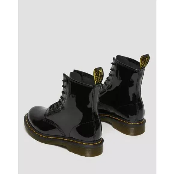 NEW Dr. Martens 1460 Patent Leather Lace Up Combat Boots Black Women's Size 6