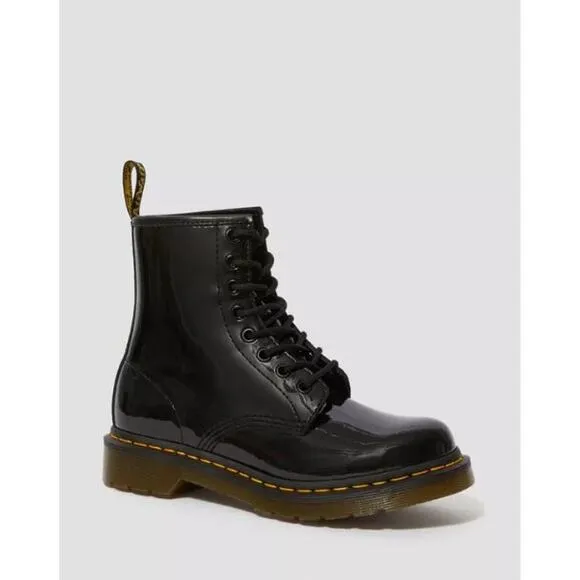 NEW Dr. Martens 1460 Patent Leather Lace Up Combat Boots Black Women's Size 6