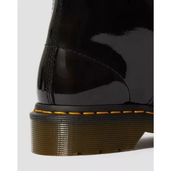 NEW Dr. Martens 1460 Patent Leather Lace Up Combat Boots Black Women's Size 6