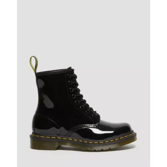 NEW Dr. Martens 1460 Patent Leather Lace Up Combat Boots Black Women's Size 6