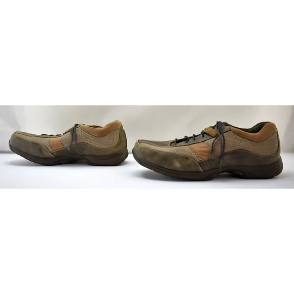 NEW Dunham Oakdale Sport Oxfords Green &amp; Tan Distressed Leather - Men's 9 EEEE