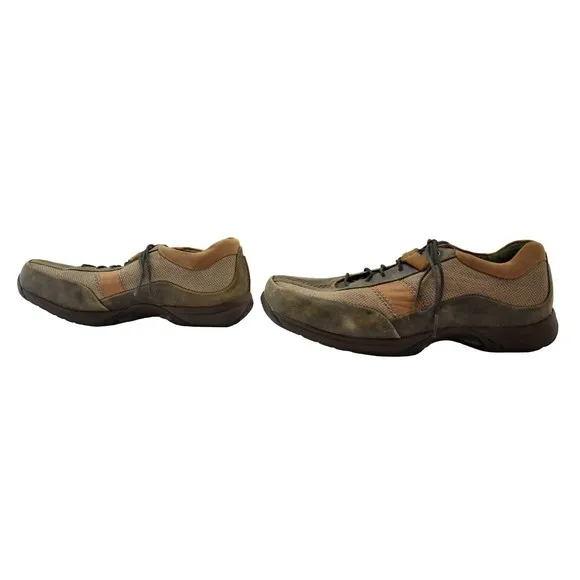 NEW Dunham Oakdale Sport Oxfords Green &amp; Tan Distressed Leather - Men's 9 EEEE