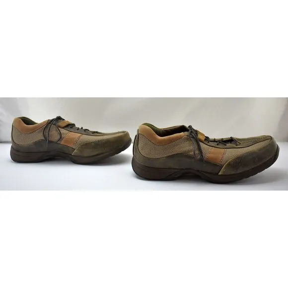 NEW Dunham Oakdale Sport Oxfords Green &amp; Tan Distressed Leather - Men's 9 EEEE