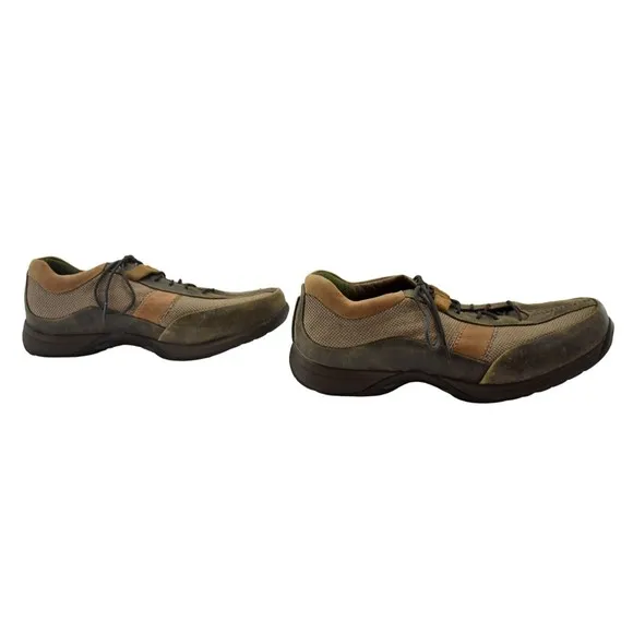 NEW Dunham Oakdale Sport Oxfords Green &amp; Tan Distressed Leather - Men's 9 EEEE