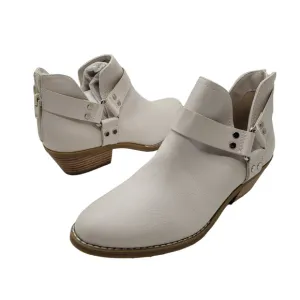 NEW dv Dolce Vita Kramer Ivory ankle Bootie Boots Womens sz 7.5 buckle western