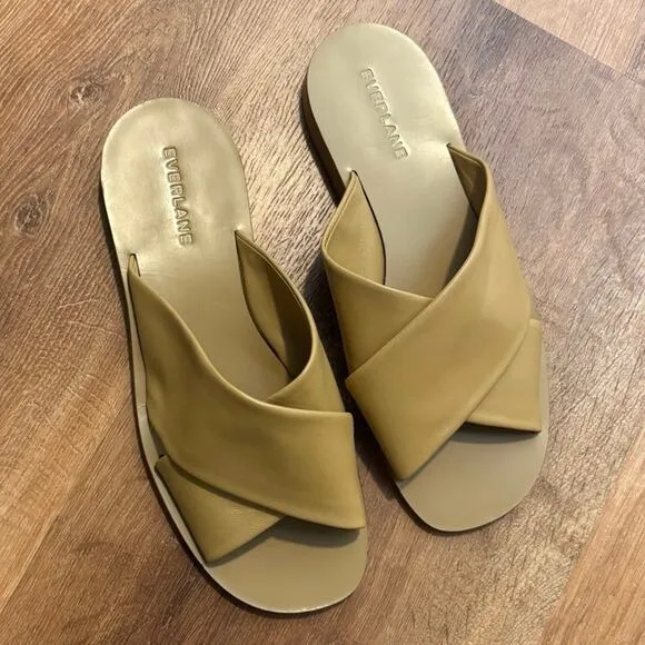NEW Everlane The Day Leather Crossover Sandal In Sienna Brown Size 7