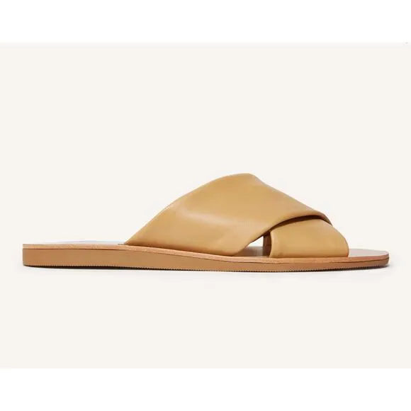 NEW Everlane The Day Leather Crossover Sandal In Sienna Brown Size 7