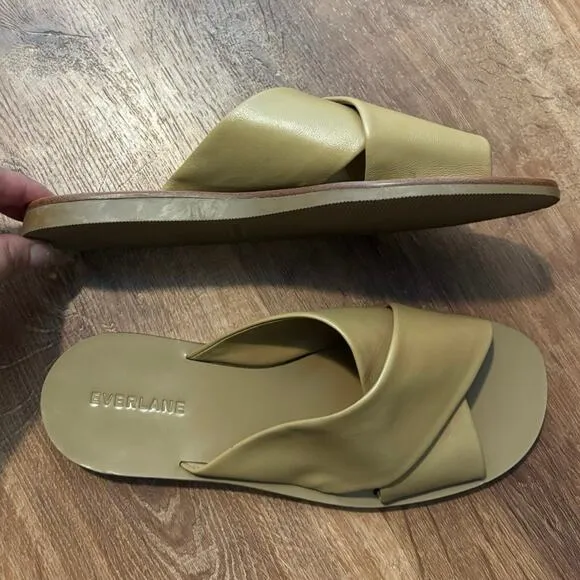 NEW Everlane The Day Leather Crossover Sandal In Sienna Brown Size 7