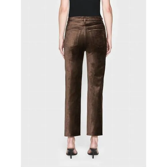 NEW FRAME le sleek straight jeans in peppercorn velvet