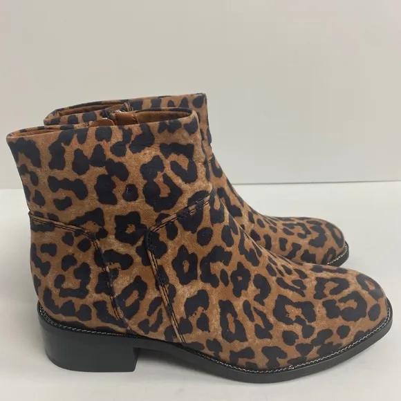 NEW Franco Sarto Boots Benny Leopard Print Ankle Boot Embellished Size 6