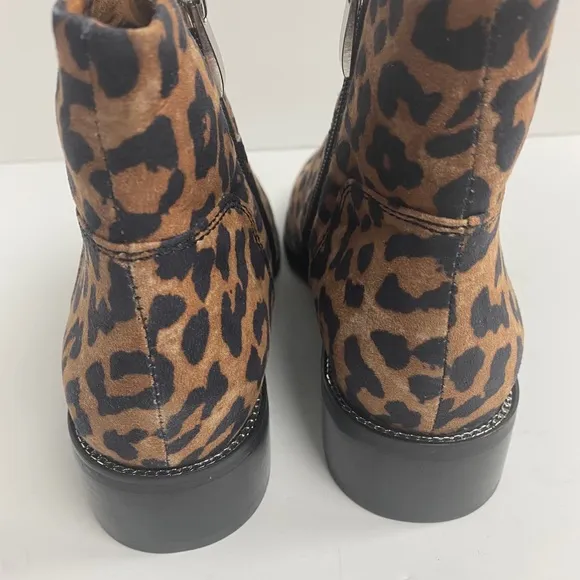 NEW Franco Sarto Boots Benny Leopard Print Ankle Boot Embellished Size 6