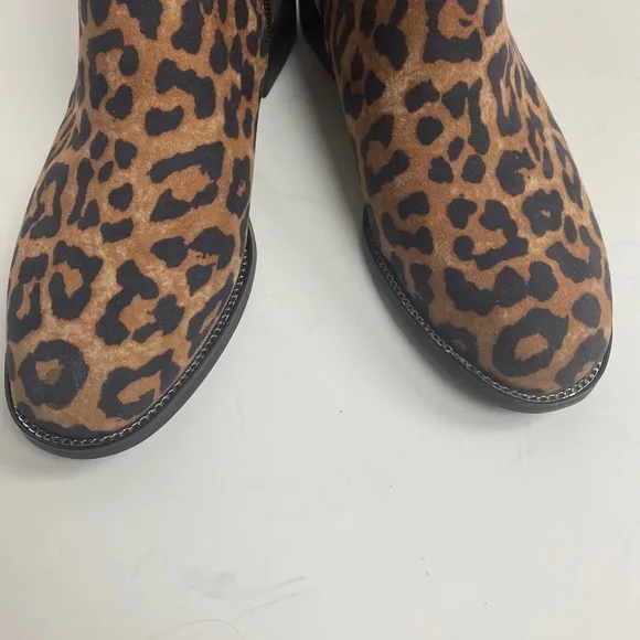 NEW Franco Sarto Boots Benny Leopard Print Ankle Boot Embellished Size 6
