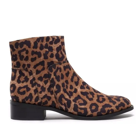 NEW Franco Sarto Boots Benny Leopard Print Ankle Boot Embellished Size 6