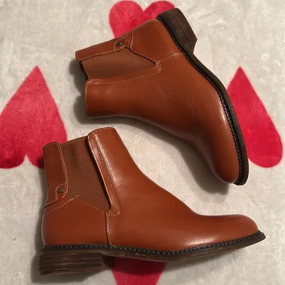 New Franco Sarto Horrace Leather Bootie In Cognac Brown