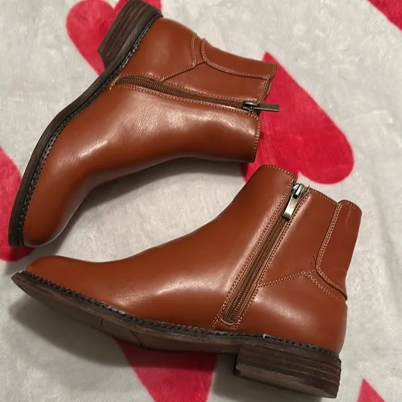 New Franco Sarto Horrace Leather Bootie In Cognac Brown