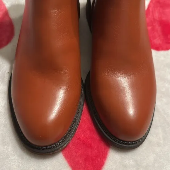 New Franco Sarto Horrace Leather Bootie In Cognac Brown