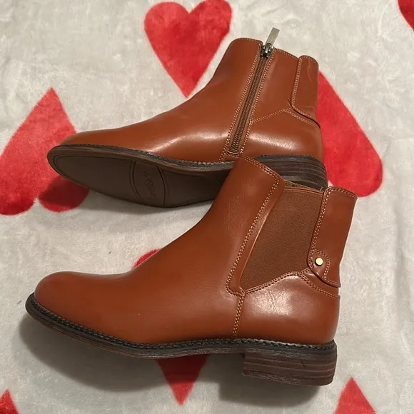 New Franco Sarto Horrace Leather Bootie In Cognac Brown