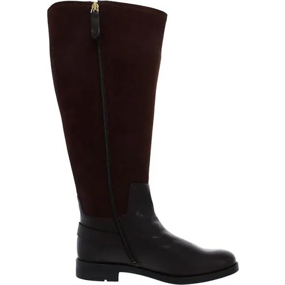 New Franco Sarto Merina Flat Riding Boots Women's Size 6.5 M Brown Tall Buckle