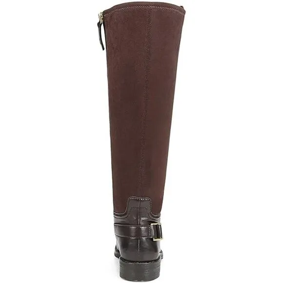 New Franco Sarto Merina Flat Riding Boots Women's Size 6.5 M Brown Tall Buckle