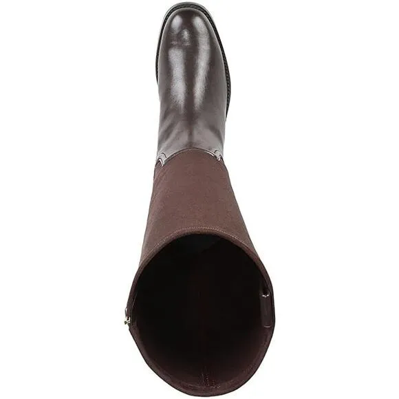 New Franco Sarto Merina Flat Riding Boots Women's Size 6.5 M Brown Tall Buckle