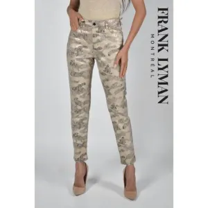 NEW FRANK LYMAN snake jean in gold