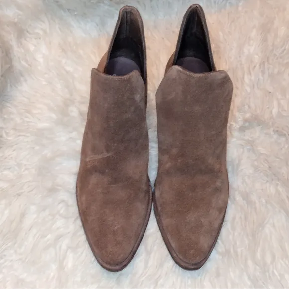 New Free People Charm Double V Brown Suede Ankle Boots Size 37.5