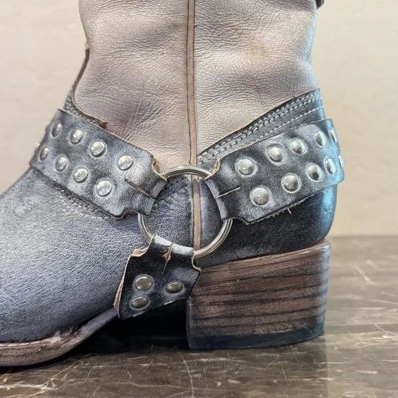 NEW Freebird Ramone “Ice Multi” Leather Harness Ankle Boots
