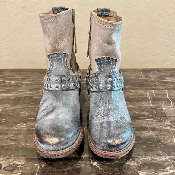 NEW Freebird Ramone “Ice Multi” Leather Harness Ankle Boots