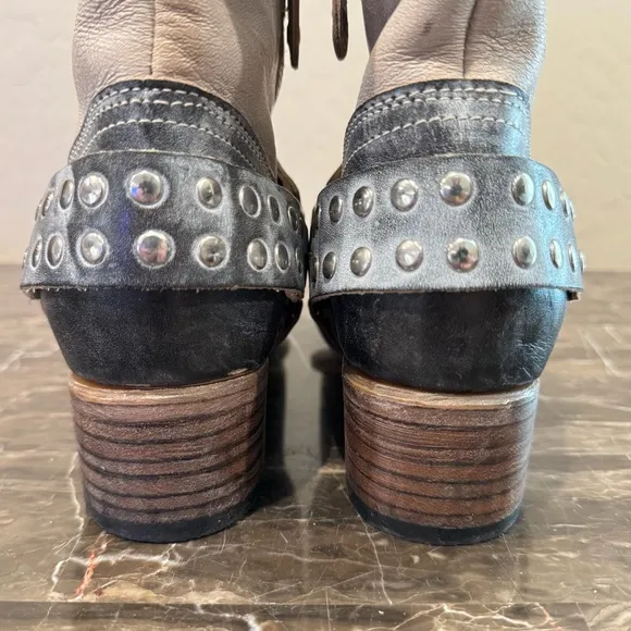 NEW Freebird Ramone “Ice Multi” Leather Harness Ankle Boots