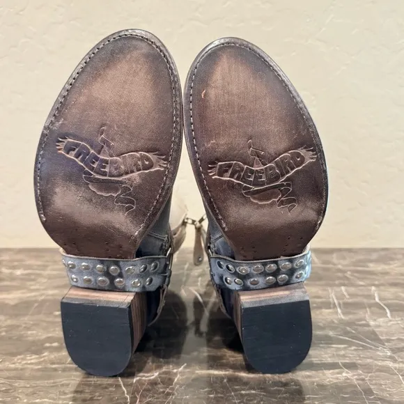 NEW Freebird Ramone “Ice Multi” Leather Harness Ankle Boots