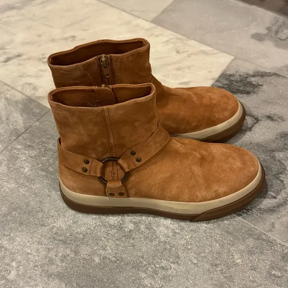 NEW Free People Bodhi Harness Sneaker Bootie Brown Suede boots size 10