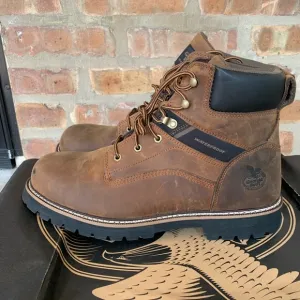 New‎ Georgia Boots Waterproof 6” Brown Leather Work Boots Size 14M Lace Up B