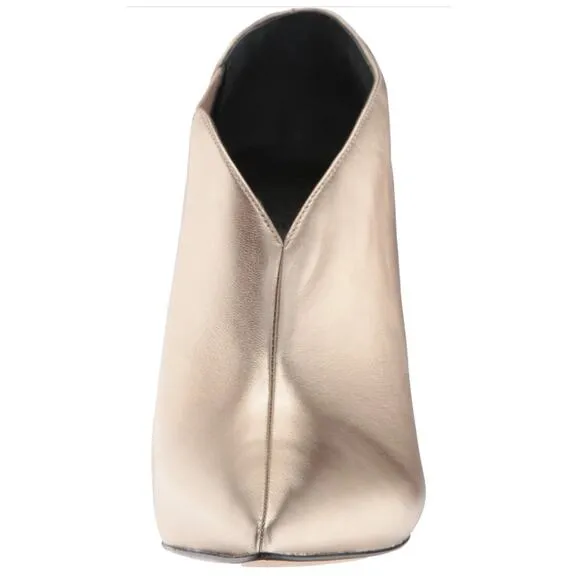 NEW Guess 9 Ondrea Leather Pointed Toe Classic Pumps Gold Shootie Heels Bootie