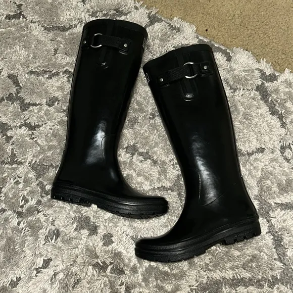 NEW Helly Hansen Veierland Waterproof Tall Rubber Rain Boots Womens Size 5 Black