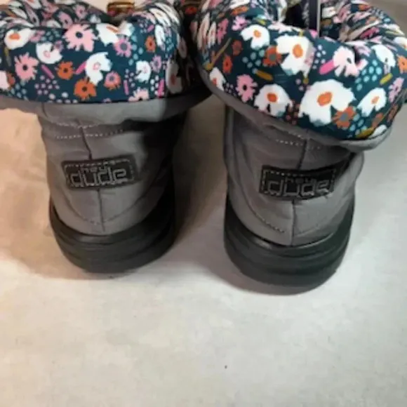 NEW Hey Dude Gray Margot Eco Lightshell Girls Sneakers Booties Shoes NWT