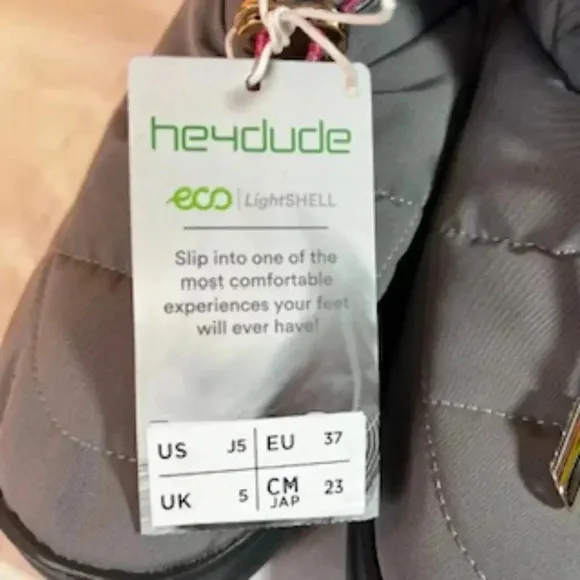 NEW Hey Dude Gray Margot Eco Lightshell Girls Sneakers Booties Shoes NWT