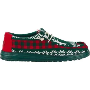 NEW HEY DUDE WALLY HOLIDAY CHEERS SLIP ON SHOES GREEN MULTI MENS‎ 8