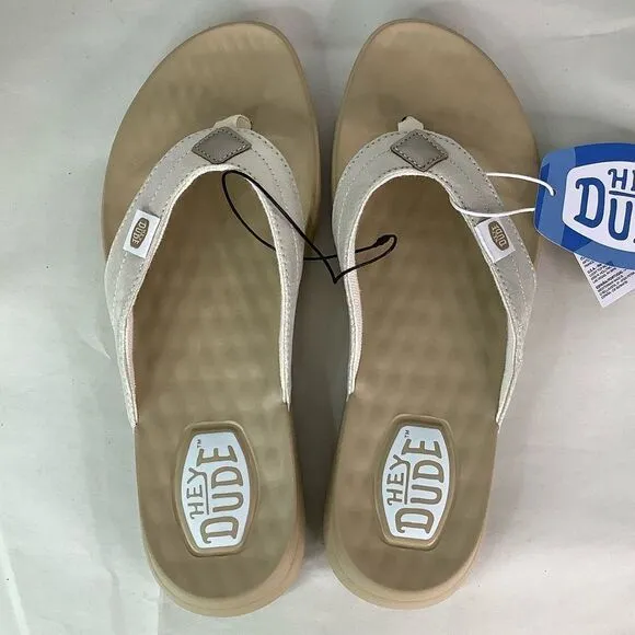 New! Hey Dude Cristi Classic Gold Slip On Flip Fop Women’s Sandals Size 7