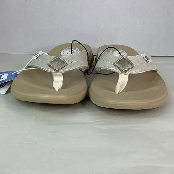 New! Hey Dude Cristi Classic Gold Slip On Flip Fop Women’s Sandals Size 7
