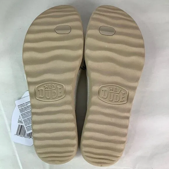 New! Hey Dude Cristi Classic Gold Slip On Flip Fop Women’s Sandals Size 7