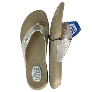 New! Hey Dude Cristi Classic Gold Slip On Flip Fop Women’s Sandals Size 7