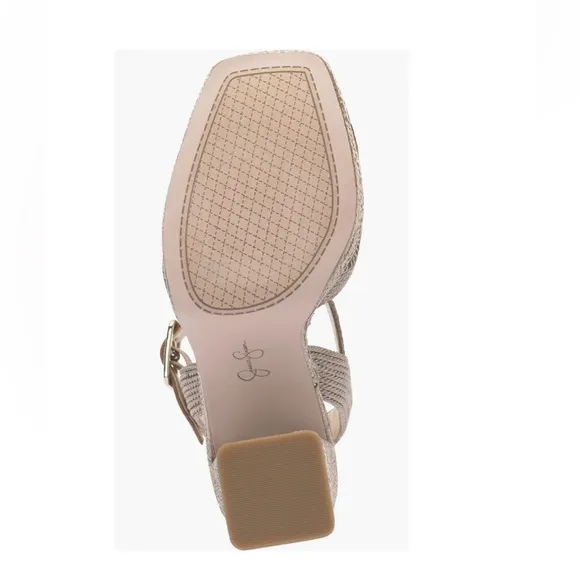 NEW Jessica Simpson Brycen Metallic Platino 02 Platform Sandals Women’s Size 10