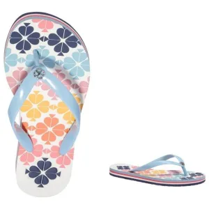 New! KATE SPADE Logo Floral Flyaway Flip Flop Thong Sandals Size 7 Spade Flower