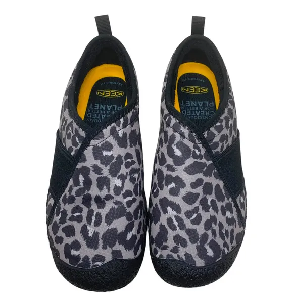 New Keen Howser Wrap Women's Sz 9 Animal Print/Black Slip On Comfort Shoes Boxed