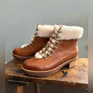 New Kork-Ease Winslet Brown Ambra/Fig Genuine Shearling Winter Hiker Boot, 8.5 M